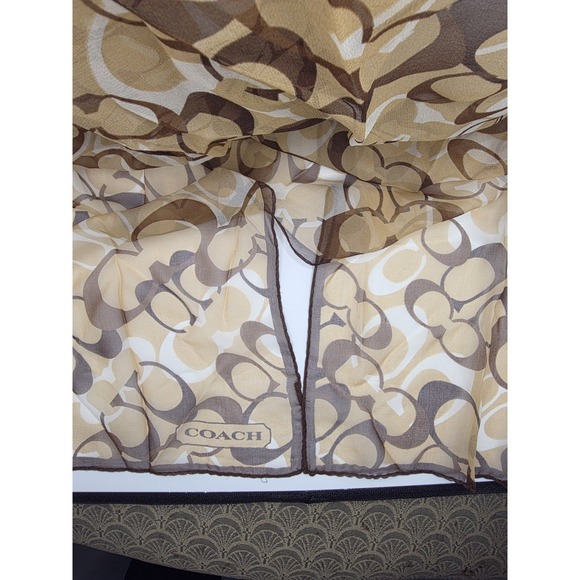 Coach Signature Pattern Scarf Womens Purse Scarf - Picture 3 of 3